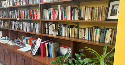 The Center bookshelf in L27 Harris Hall