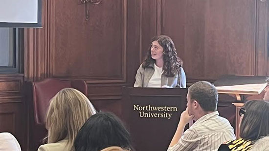 History Department Honors Thesis student at podium in Harris 108