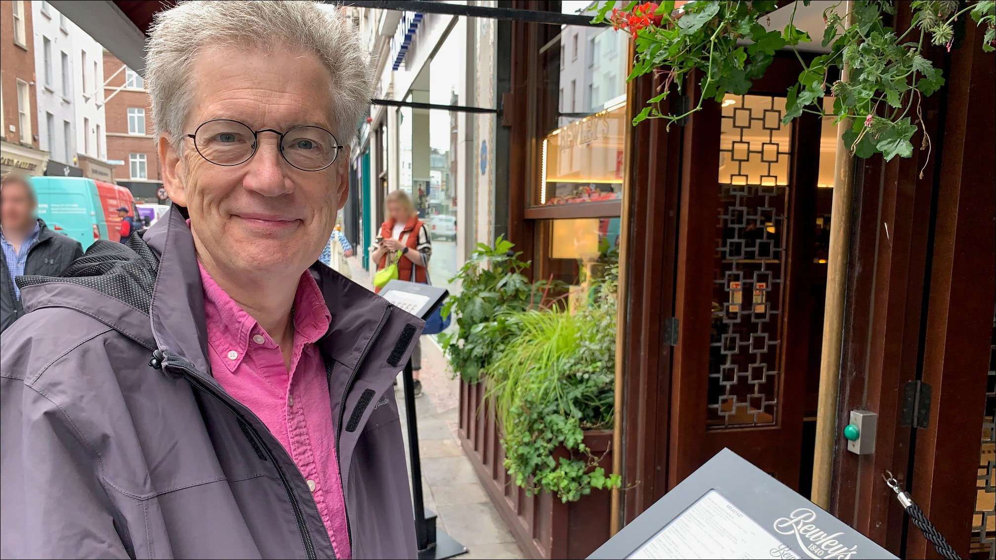 Kevin Boyle at his favorite coffee shop in Ireland in chilly August
