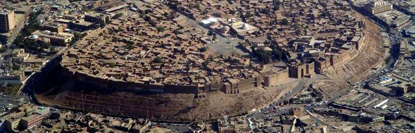 Erbil, Iraq; current city surrounding the ancient one. Wikicommons.